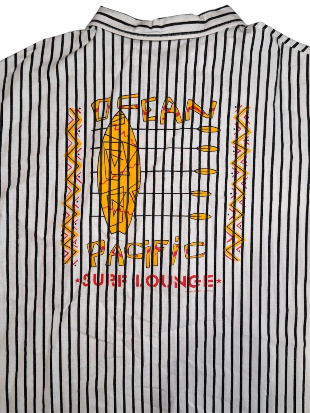 Rare Vintage 80s Men's OP Ocean Pacific Button Shirt Surf Lounge Striped L